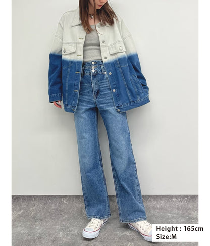 3つボタン ストレッチ ストレート デニム パンツ 152-5583