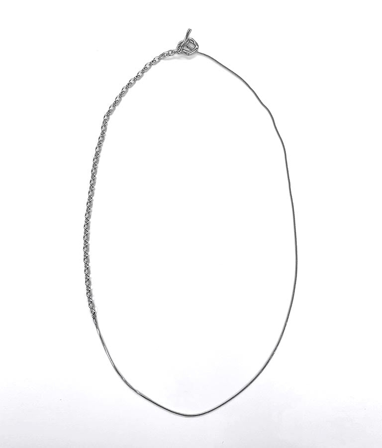 金属アレルギー対応 ステンレス MIXチェーン ロング ラリエット ネックレス 369-9536