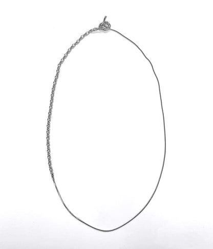 金属アレルギー対応 ステンレス MIXチェーン ロング ラリエット ネックレス 369-9536