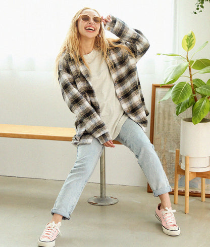 オルテガチェックオーバーシャツジャケット 815-6649