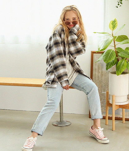 オルテガチェックオーバーシャツジャケット 815-6649