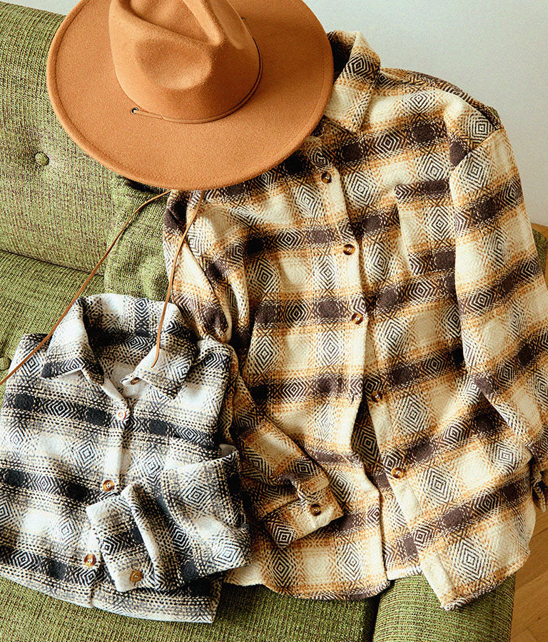 オルテガチェックオーバーシャツジャケット 815-6649