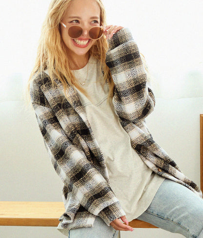 オルテガチェックオーバーシャツジャケット 815-6649