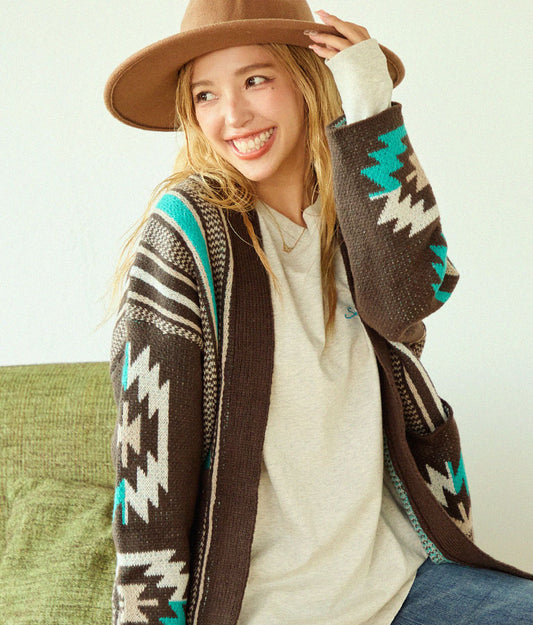 オルテガ ストライプ カーディガン 814-6704