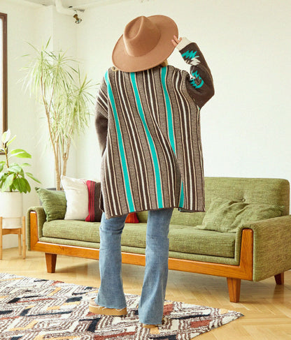 オルテガ ストライプ カーディガン 814-6704