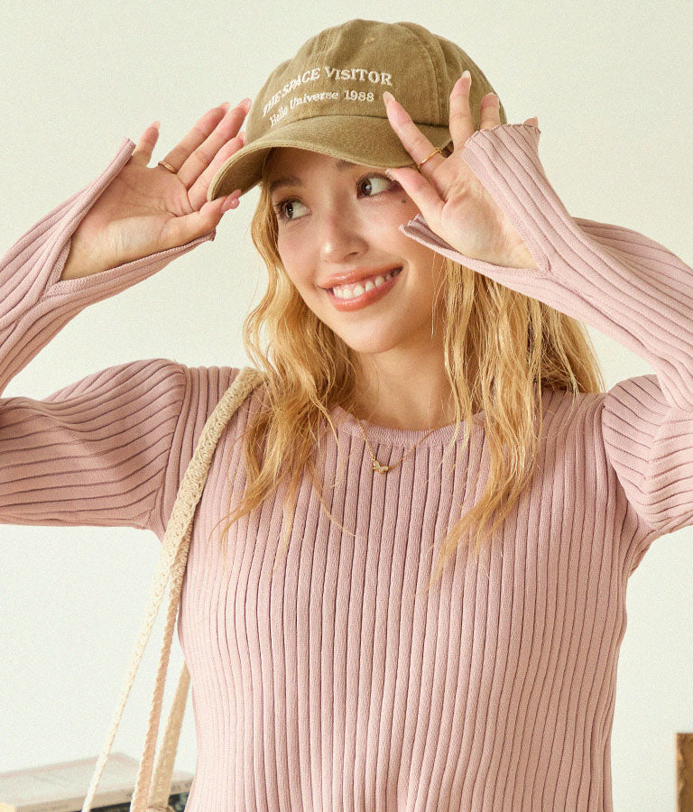 バックオープン スポンジディッシュ リブ ニット トップス 853-5800