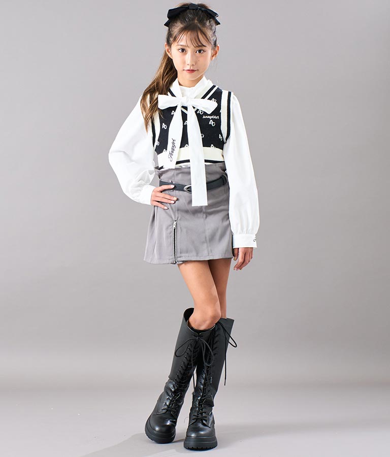 モノグラム柄ニットベスト 914-7217