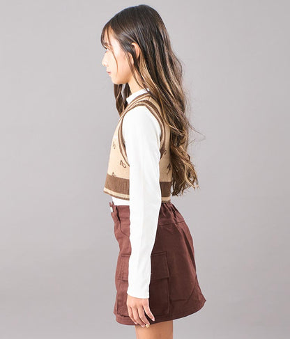 モノグラム柄ニットベスト 914-7217