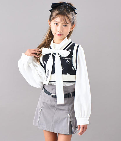 モノグラム柄ニットベスト 914-7217