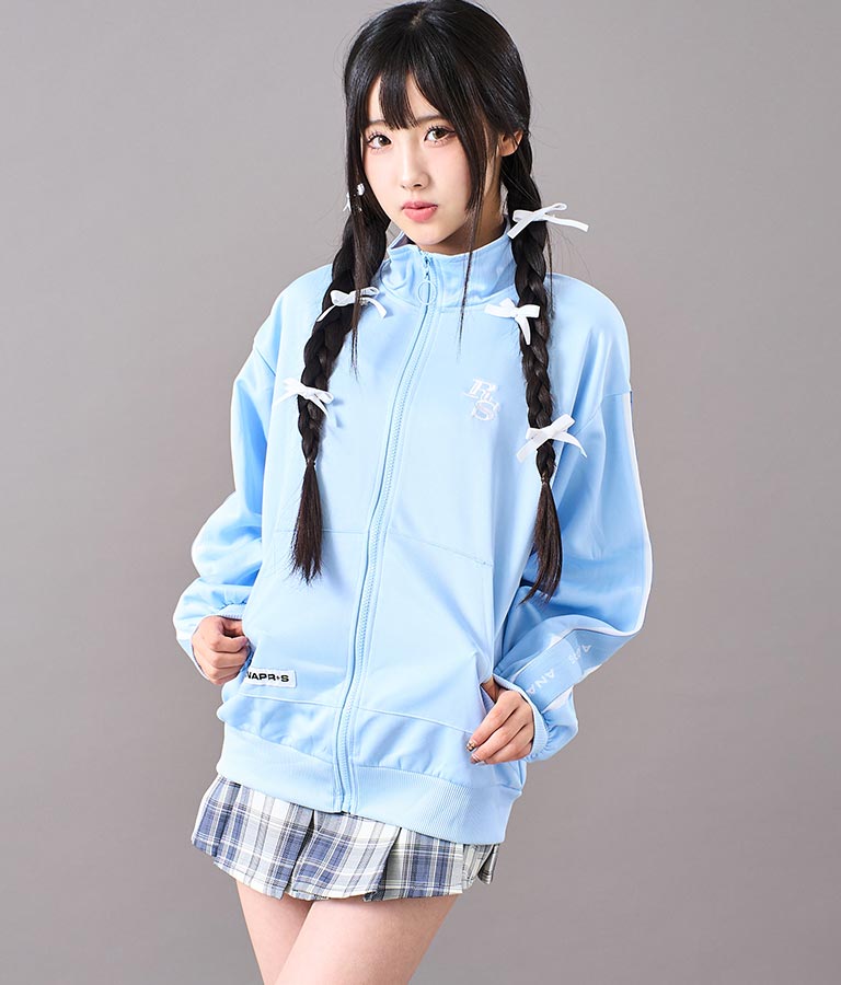 R+S吸水速乾付きラインジャージブルゾン 914-7318