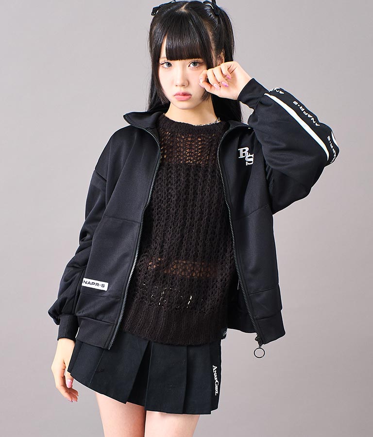 R+S吸水速乾付きラインジャージブルゾン 914-7318