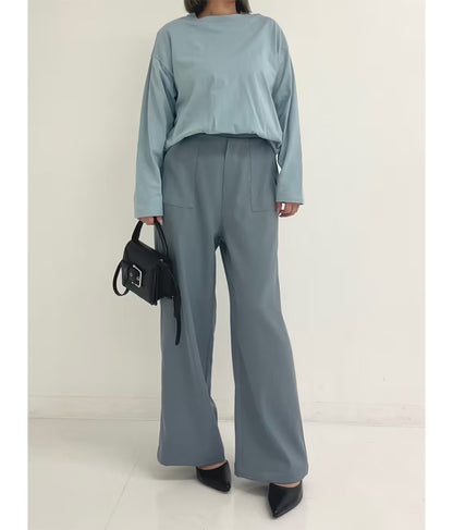 タック 裾ラウンド ロング Tシャツ 153-5579