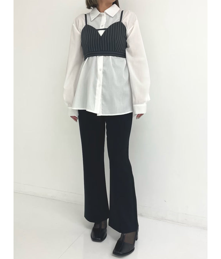 オープンスリーブ オーバー サイズシャツ 154-5505