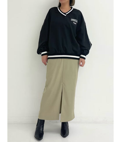 Vネック ライン リブ プルオーバー 793-9144