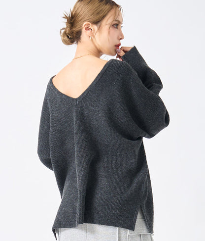 ビッグシルエット ルーズ ニット セーター 2WAYネック 長袖 493-2608