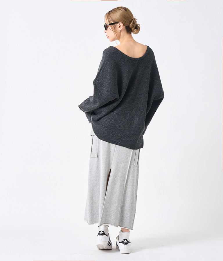 ビッグシルエット ルーズ ニット セーター 2WAYネック 長袖 493-2608