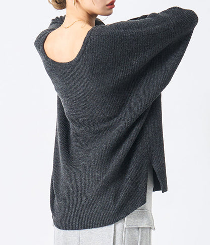ビッグシルエット ルーズ ニット セーター 2WAYネック 長袖 493-2608