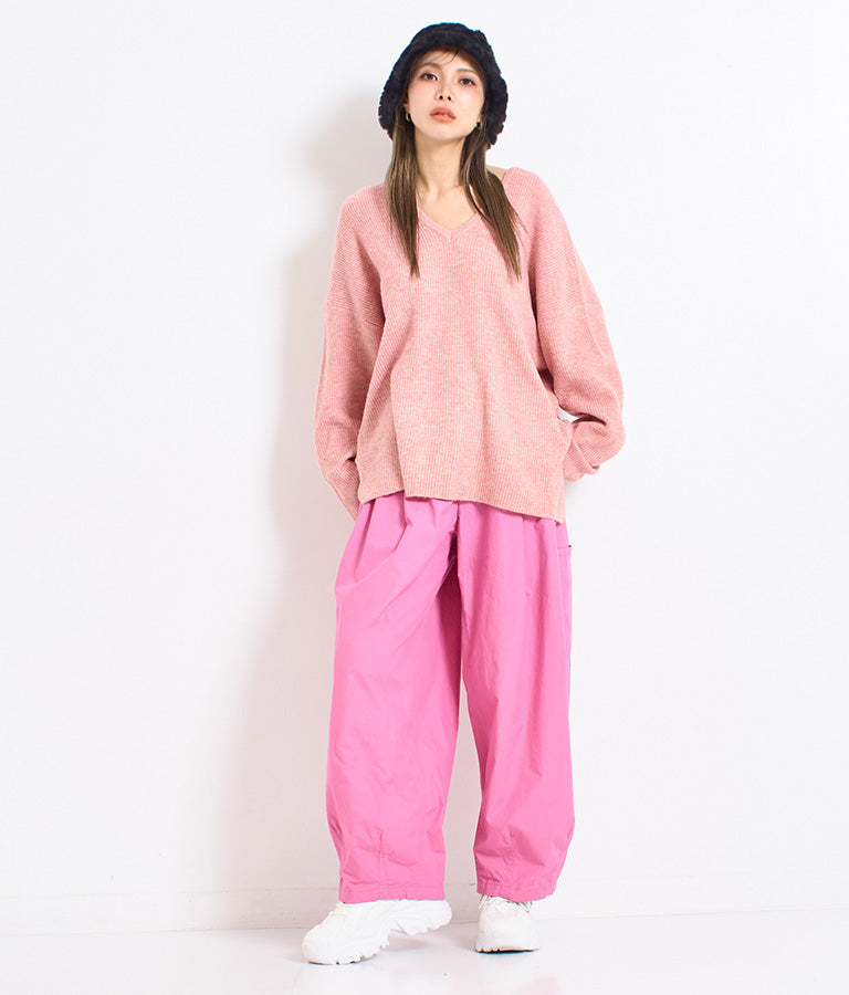 ビッグシルエット ルーズ ニット セーター 2WAYネック 長袖 493-2608