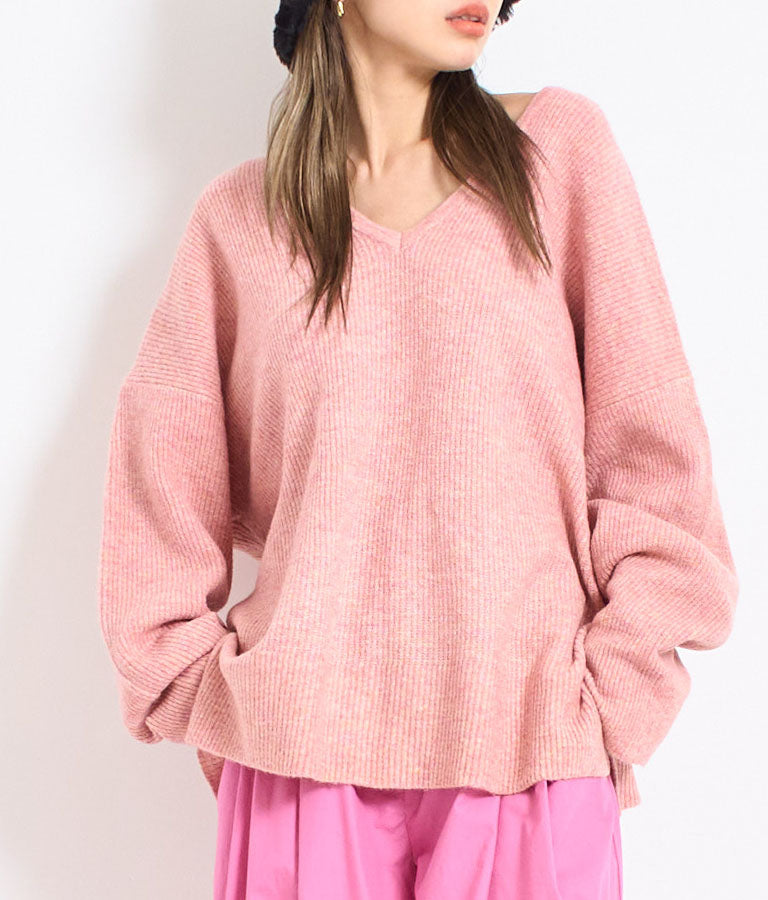 ビッグシルエット ルーズ ニット セーター 2WAYネック 長袖 493-2608