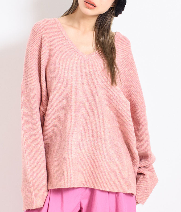 ビッグシルエット ルーズ ニット セーター 2WAYネック 長袖 493-2608