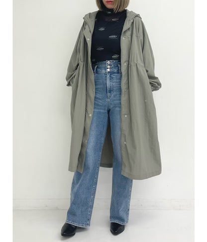 ロゴプリント シアー ハイネック トップス 793-9031