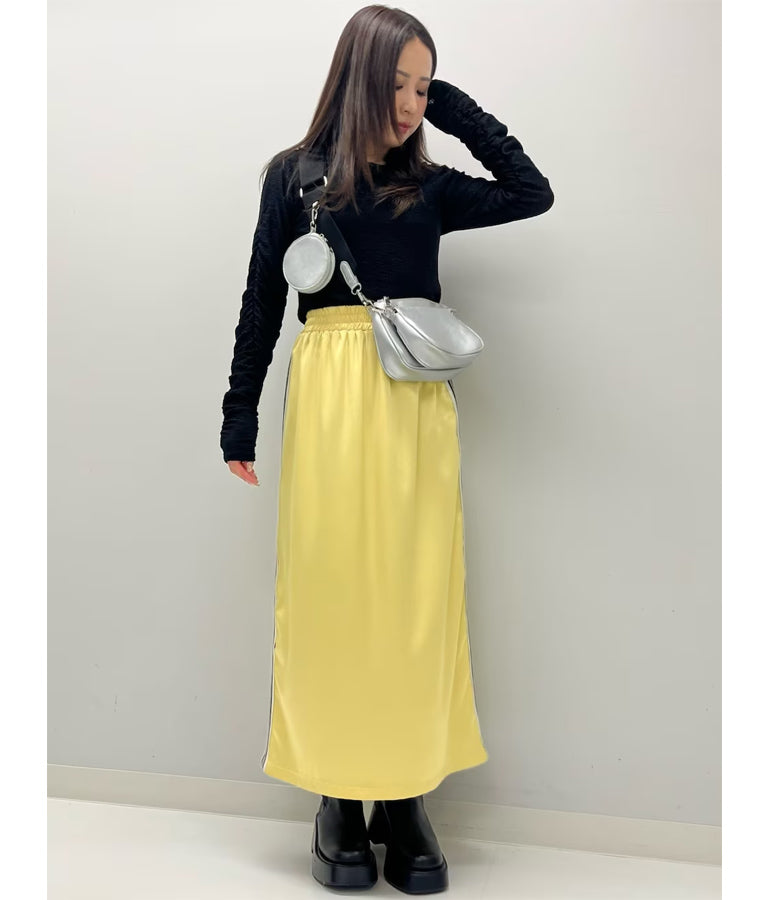 光沢 サテン ライン スカート 791-9160