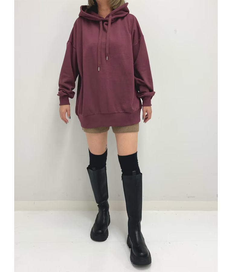 【WEB限定】シンプル裏起毛フーディートップススウェット 793-8596