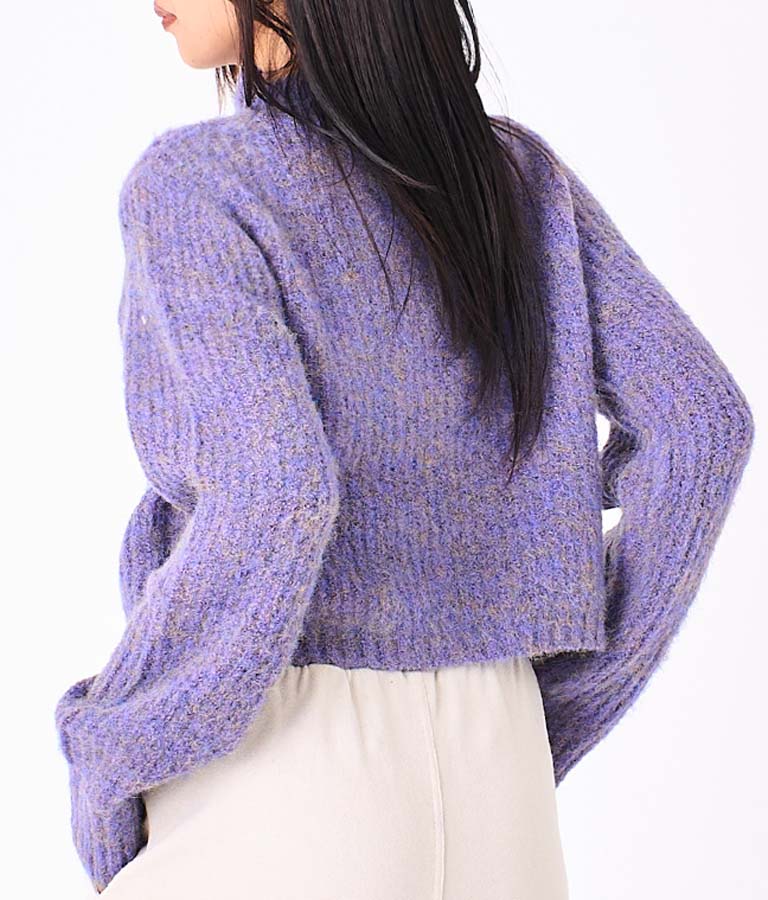 起毛 加工 ミックス ニット トップス 493-2568