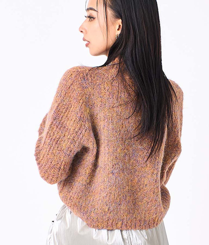 起毛 加工 ミックス ニット トップス 493-2568