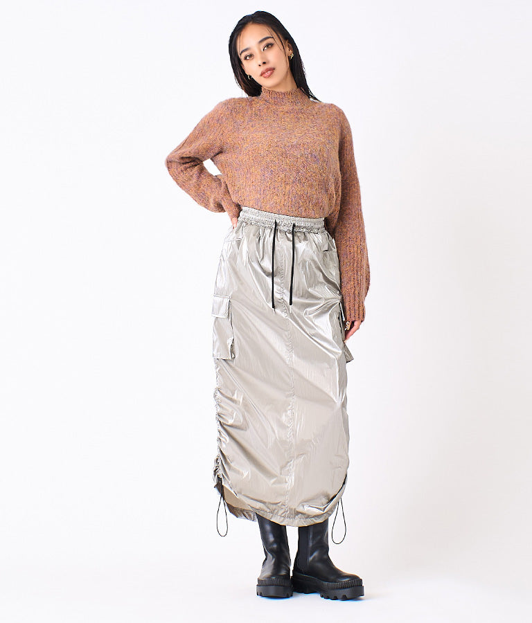 起毛 加工 ミックス ニット トップス 493-2568