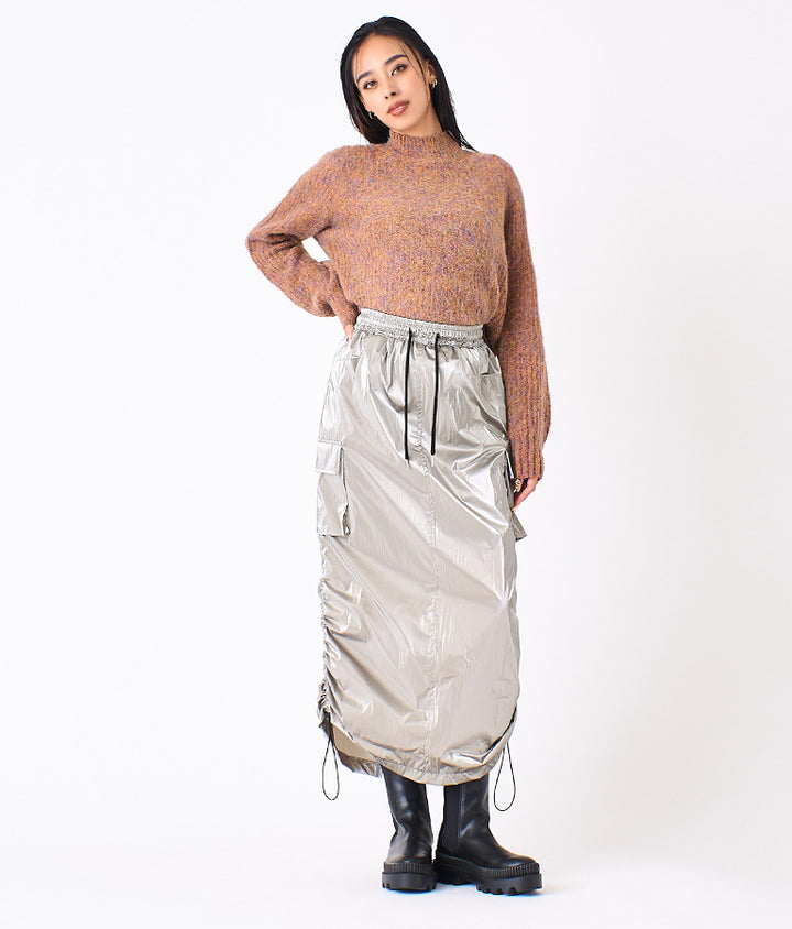起毛 加工 ミックス ニット トップス 493-2568