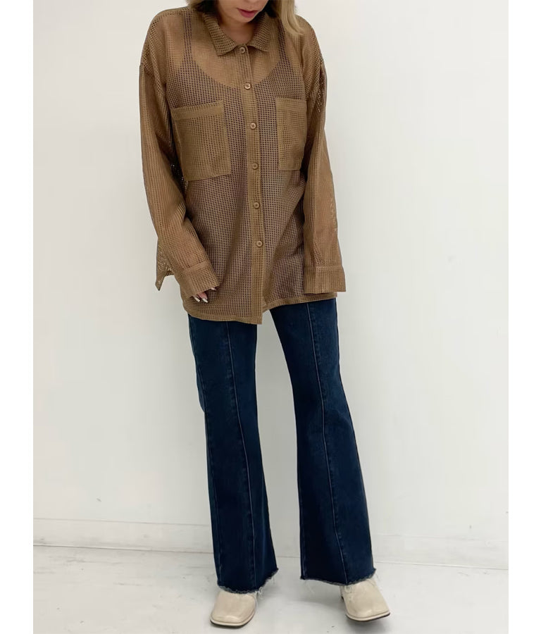 バックゴム フレア デニム パンツ 792-8907