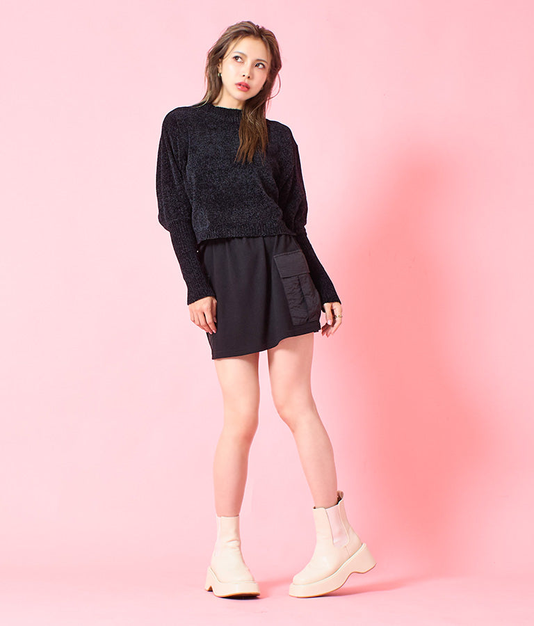 ロングカフス モールニット トップス 493-2569