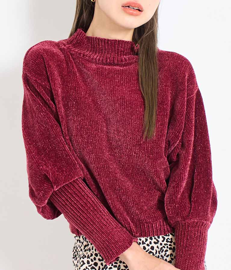 ロングカフス モールニット トップス 493-2569