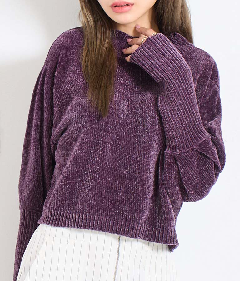 ロングカフス モールニット トップス 493-2569