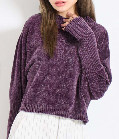 ロングカフス モールニット トップス 493-2569