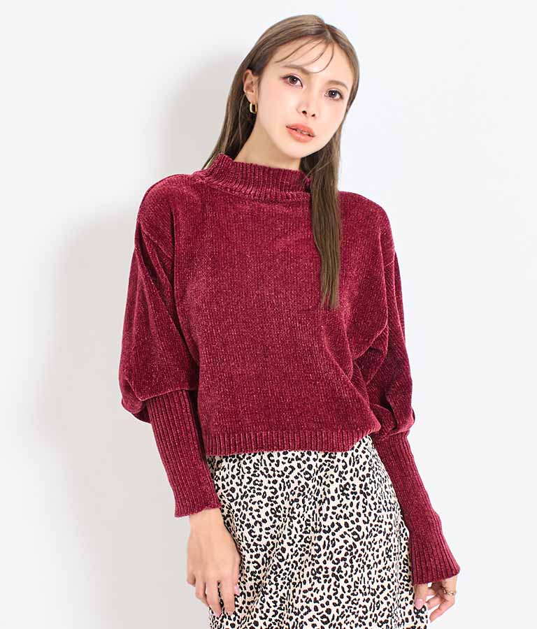 ロングカフス モールニット トップス 493-2569