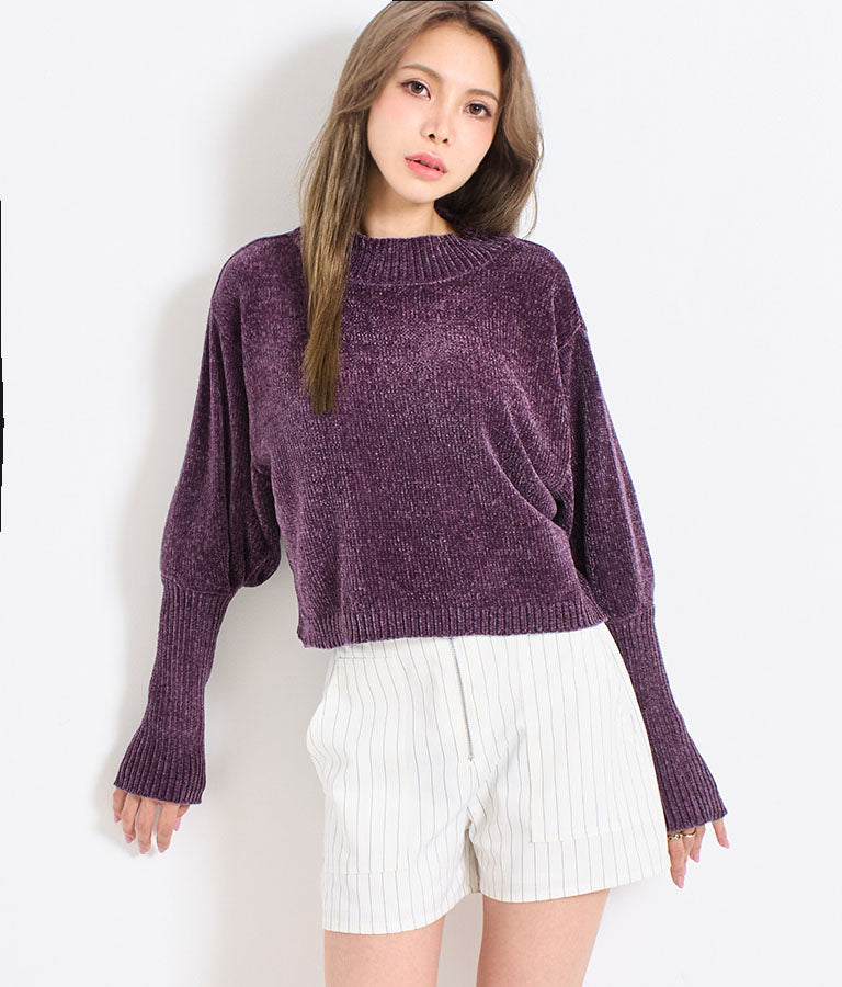 ロングカフス モールニット トップス 493-2569