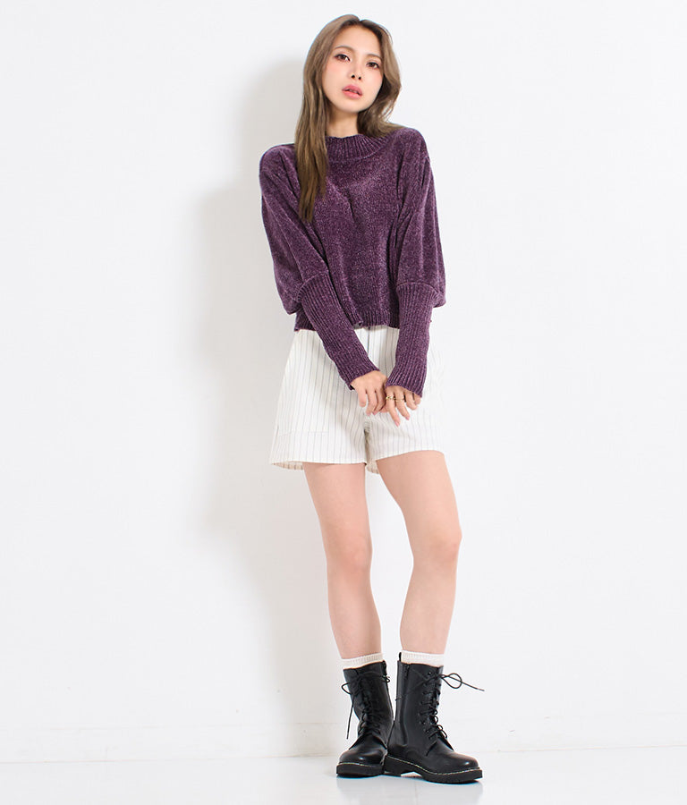 ロングカフス モールニット トップス 493-2569
