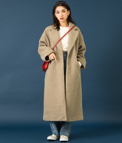 リングボア テーラード ロング コート 526-6712