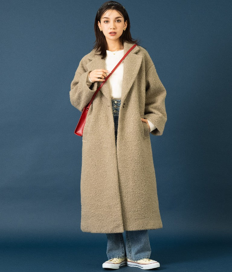 リングボア テーラード ロング コート 526-6712