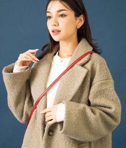 リングボア テーラード ロング コート 526-6712