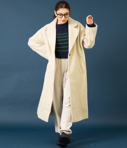 リングボア テーラード ロング コート 526-6712