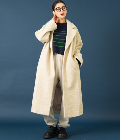 リングボア テーラード ロング コート 526-6712