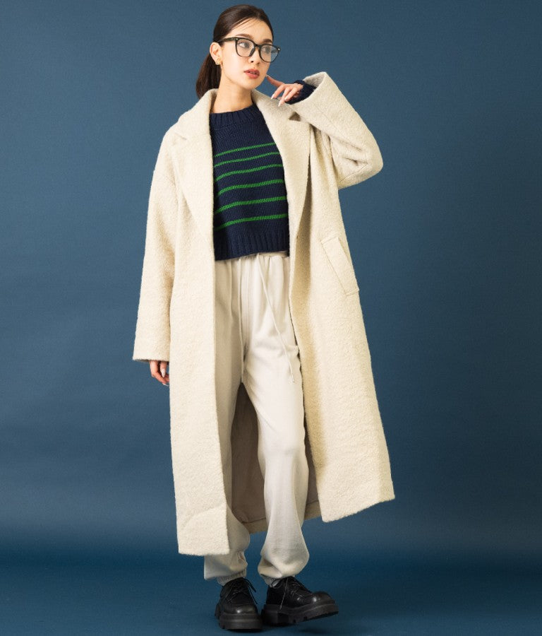 リングボア テーラード ロング コート 526-6712