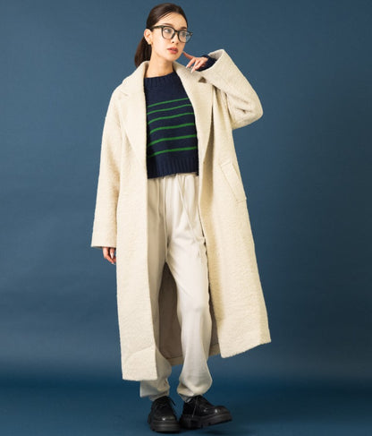 リングボア テーラード ロング コート 526-6712