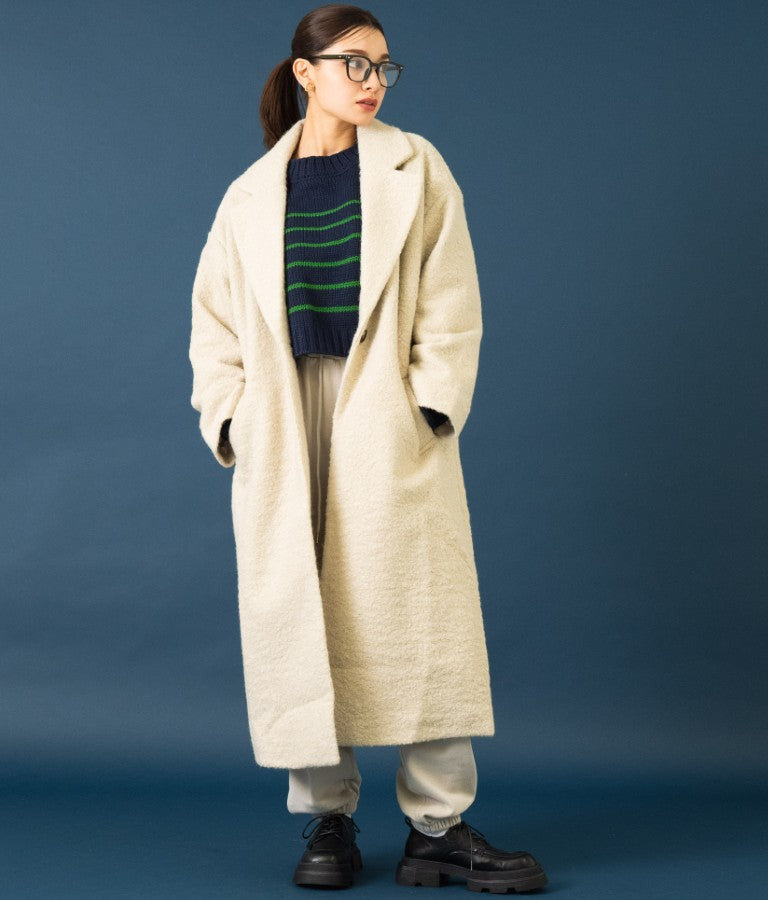 リングボア テーラード ロング コート 526-6712