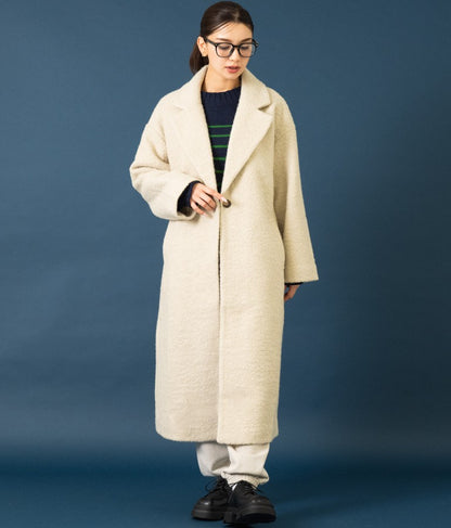 リングボア テーラード ロング コート 526-6712