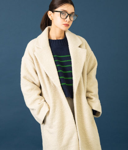 リングボア テーラード ロング コート 526-6712