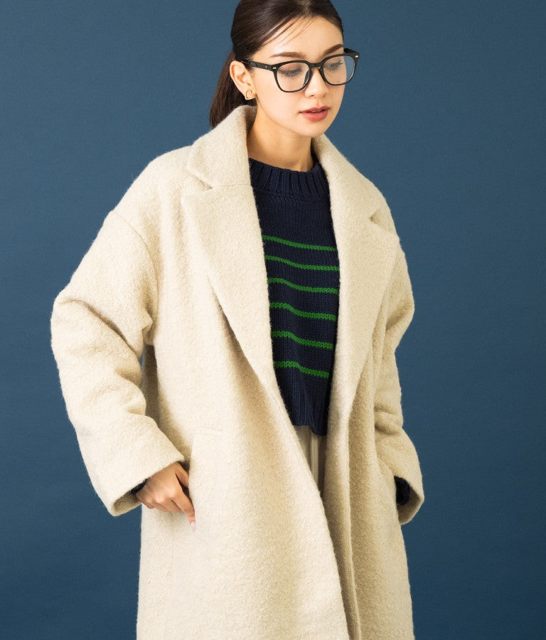 リングボア テーラード ロング コート 526-6712